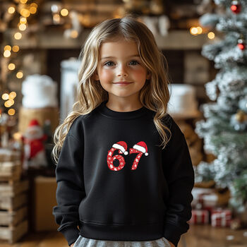 Six Seven Meme Childrens Christmas Jumper, 3 of 4