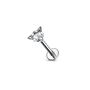 Triangular Solitaire Threaded Labret Piercing, thumbnail 2 of 5