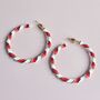 Candy Cane Twist Hoop Christmas Earrings, thumbnail 2 of 4
