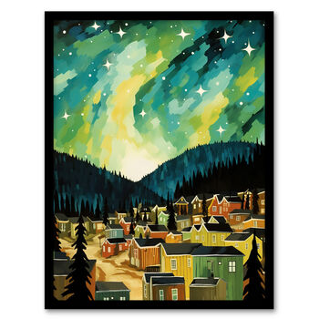 Yukon Northern Lights Landscape Wall Art Print, 4 of 5