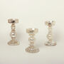 G Decor Set Of Three Frank Aged Glass Candle Holders, thumbnail 5 of 5