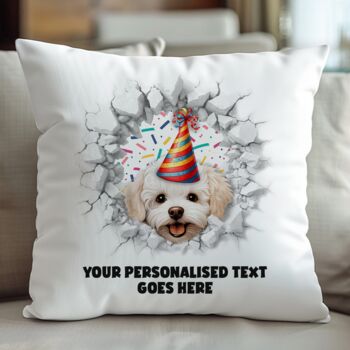 Personalised Bichon Frise Birthday Break Through Dog, 6 of 9