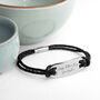 Personalised Handwriting Men's Black Leather Bracelet, thumbnail 4 of 5