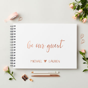 Personalised Be Our Guest Wedding Guest Book, 10 of 10