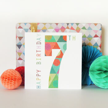 Sparkly 7th Birthday Card, 3 of 5