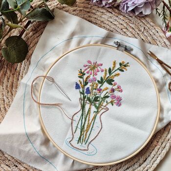 Flowers In Vase Make Your Own Embroidery Kit, 4 of 7