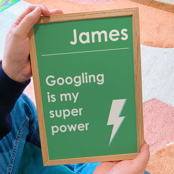 Personalised Super Power Typography Print, 5 of 11