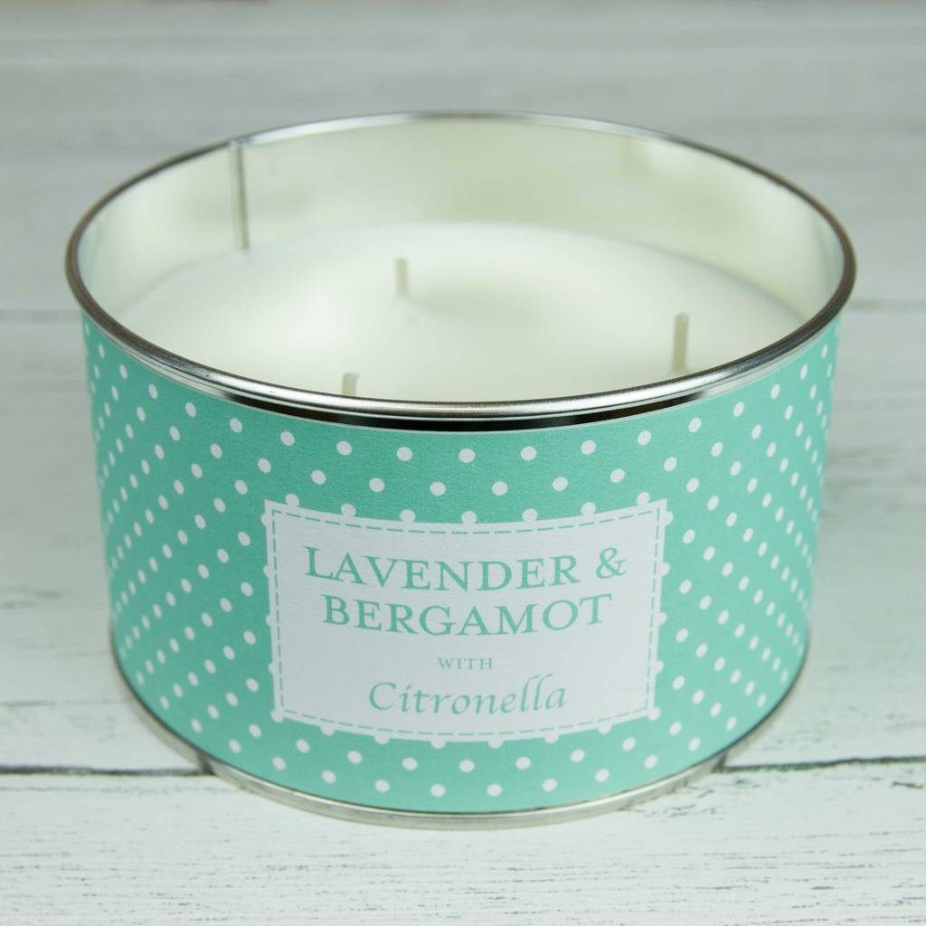 Lavender And Bergamot Citronella Three Wick Candle By The Country