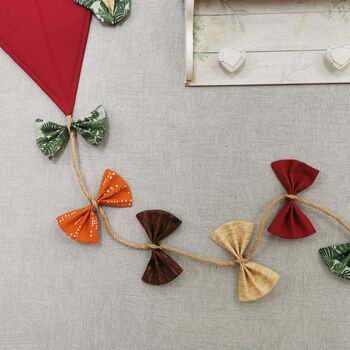 Kite Wall Hanging, Woodland Theme Bedroom, Whimsical Autumnal Nursery Decor, Red Brown Orange Green Yellow Door Name Sign, Child's Playroom, 11 of 12
