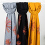 Cashmere Winter Flower Scarf, thumbnail 2 of 5