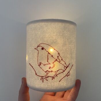 Christmas Robin Embroidered Lantern, 2 of 4