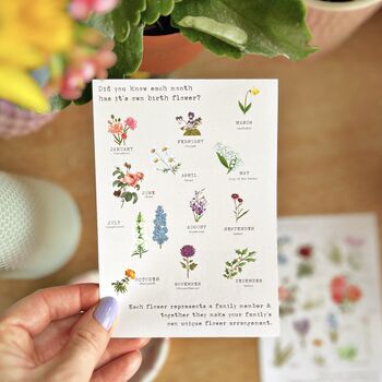 Birth And Language Of Flowers Combined Family Print, 6 of 10
