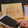 Personalised Bamboo Tablet Stand, Engraved With Name, thumbnail 2 of 5