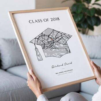 Personalised Graduation Gift – Custom University Map Print, 3 of 5