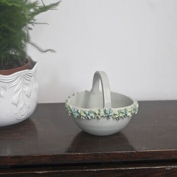 Piped Ceramic Basket In Green, 3 of 3