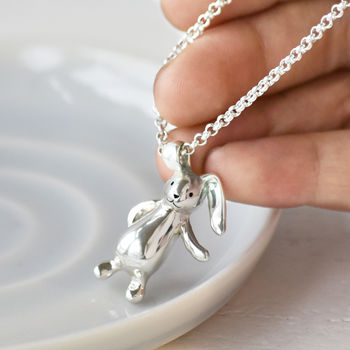 Sterling Silver Bunny Rabbit Necklace, 2 of 6