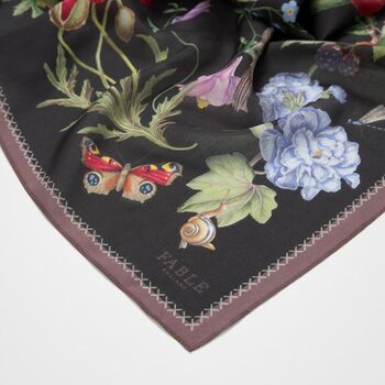 Alice Garden Black Narrative Square Scarf, 4 of 4