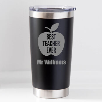 Personalised Best Teacher Ever Apple Thermos Insulated Cup, 2 of 6