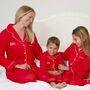 Women's Personalised Christmas Red Cotton Pyjamas, thumbnail 2 of 10