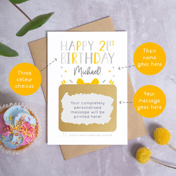 Personalised 21st Birthday Present Scratch Card, 5 of 11