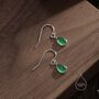 Genuine Green Onyx Droplet Drop Hook Earrings, thumbnail 1 of 9