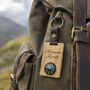 Great Plains 'Adventure Awaits' Oak Compass Keyring, thumbnail 1 of 2