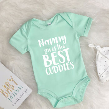 Grandma Gives The Best Cuddles Personalised Babygrow, 6 of 9