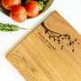 Birds On A Branch Personalised Oak Chopping Board, thumbnail 3 of 4