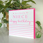 Simply Stripey Niece Birthday Card, thumbnail 2 of 3
