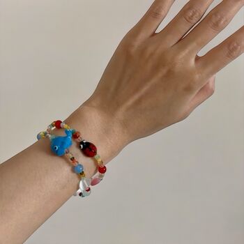 Multi Coloured Beaded Dolphin Bracelet, 4 of 4