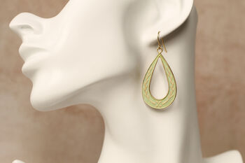 Floral Leaf Teardrop Hoop Earrings, 5 of 7