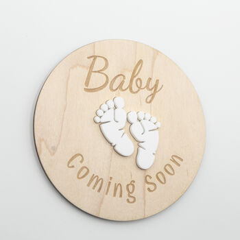 Engraved Baby Coming Soon Plaque Acrylic Keepsake, 2 of 12