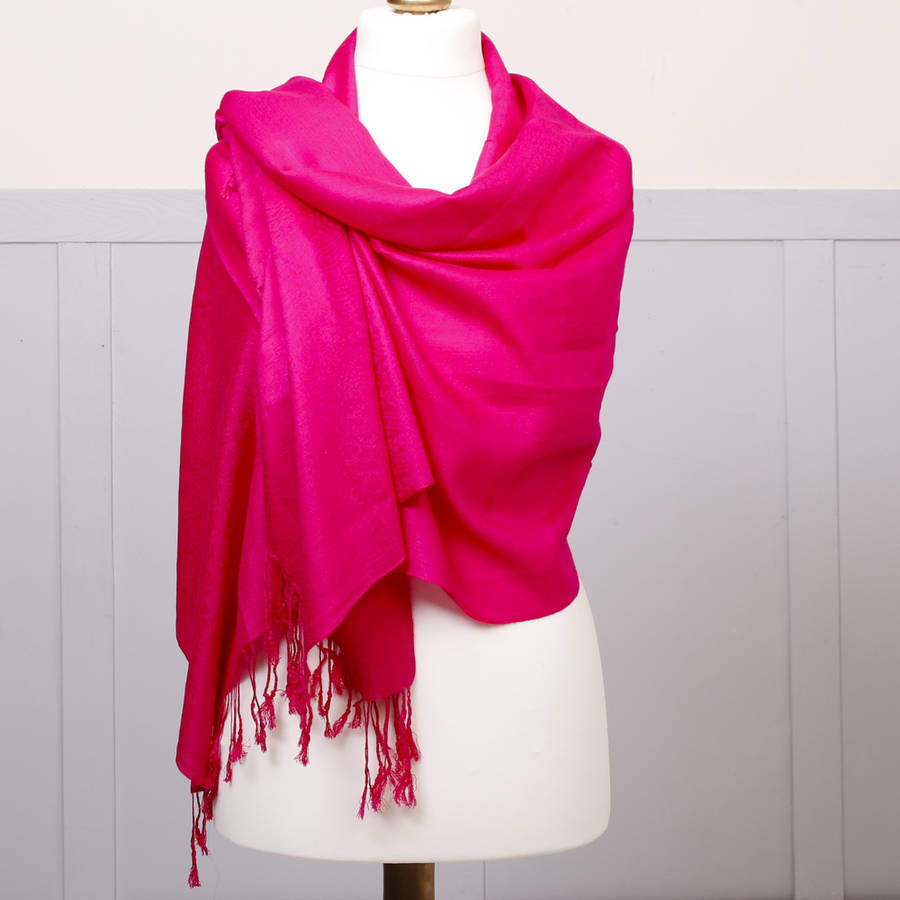 Luxury Fuchsia Pink Pashmina Shawl By Dibor Notonthehighstreet Com