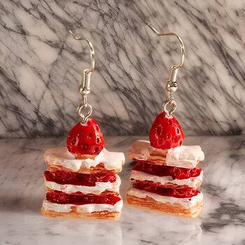 Strawberry Cheesecake Earrings Gift, 3 of 6