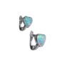 High Quality Opal Sterling Silver Heart Earrings, thumbnail 1 of 5