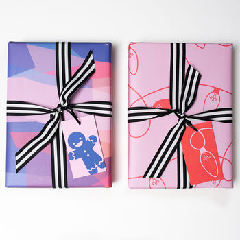 Luxury Stained Glass Wrapping Paper | Blues And Pinks, 4 of 5