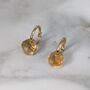 Citrine Teardrop November Birthstone Earrings, Gold, thumbnail 3 of 6