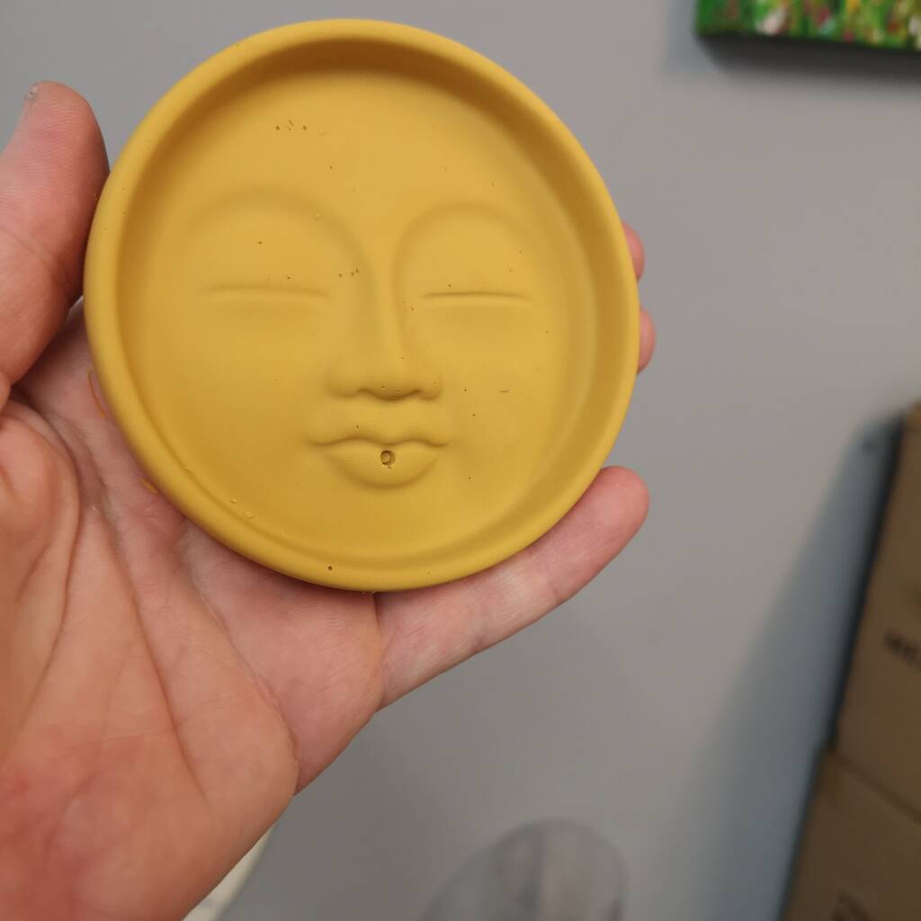 Handmade Jesmonite Moon Face Incense Burner By When I Was a Kid