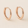Rose Gold Plated Sterling Silver Mini Huggie Hoop Sleeper Earrings, thumbnail 1 of 6