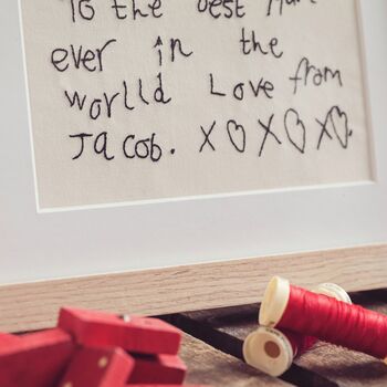 Mounted Personalised Embroidered Handwriting, 2 of 9