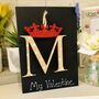 Personalised Valentines Wooden Letter Card Queen Crown, thumbnail 7 of 7