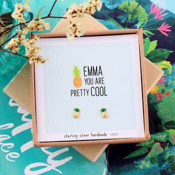 'You Are Pretty Cool' Pineapple Earrings, 3 of 6