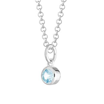 Aquamarine Necklace, March Birthstone By Lily Charmed