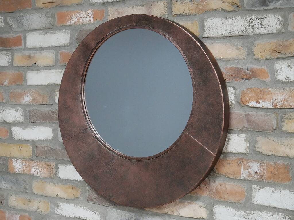 Industrial Copper Mirror Home Or Garden