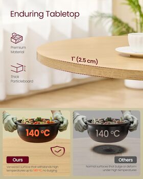 Round Dining Table Farmhouse Kitchen Table, 3 of 7