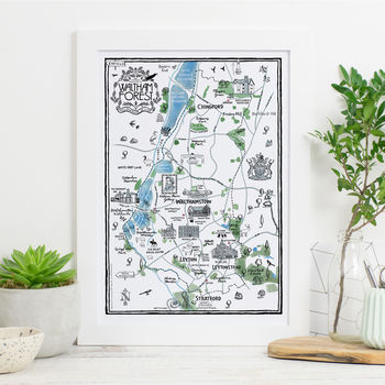 Map Of The Borough Of Waltham Forest Signed Print, 2 of 3