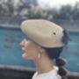 Straw Beret Occasion Hat With Black Bow 'Penelope', thumbnail 5 of 7
