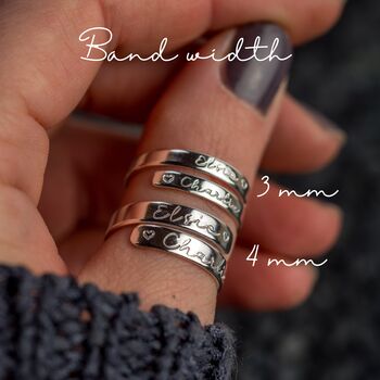 Dog Mum Personalised Adjustable Silver Ring, 5 of 8
