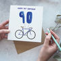 90th Birthday Bike With Balloons Card, thumbnail 1 of 2