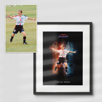 Personalised Junior Football Player Portrait Print, 3 of 3